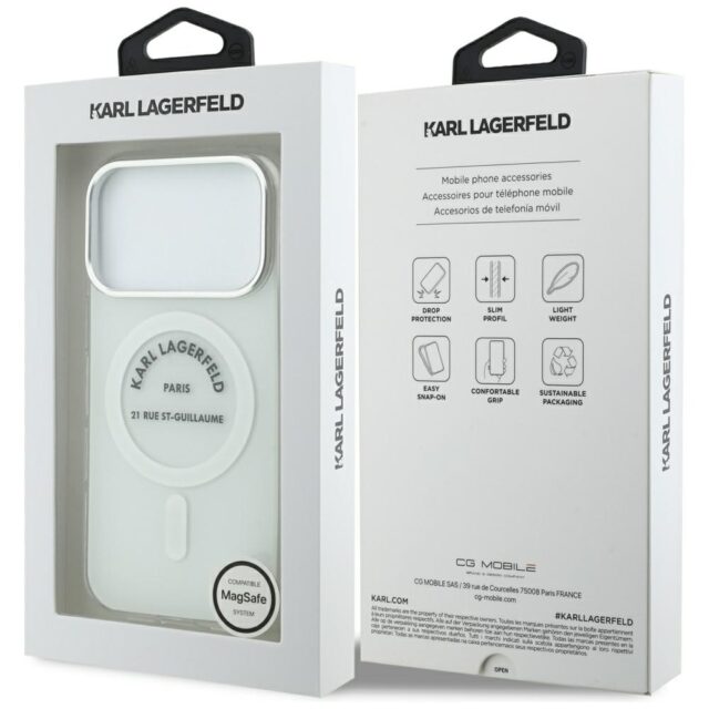 Karl Lagerfeld IML Karl RSG Logo MagSafe Case for iPhone 17 Pro Transparent - imagine 8
