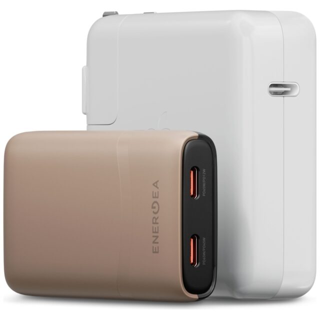 Wall charger Energea TravelWorld Edge 65W 2xUSB-C PD/PPS/QC3.0 (US/UK/EU) gold - imagine 2