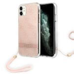 Guess GUOHCN61H4STP iPhone 11 pink hardcase 4G Print Strap