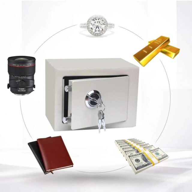 Extralink Home | Home safe | office, key box, safe deposit box, white, S-404 - imagine 3