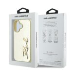Karl Lagerfeld KLHCP16SPFMFBKMD iPhone 16 6.1" gold hardcase Metal Signature - imagine 8