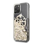Guess GUHCN58LGGITDGO iPhone 11 Pro gold hard case Circle Liquid Glitter - imagine 2