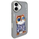 Nimmy case iPhone 16 6.1" gray Glasses Cool Cat - imagine 2