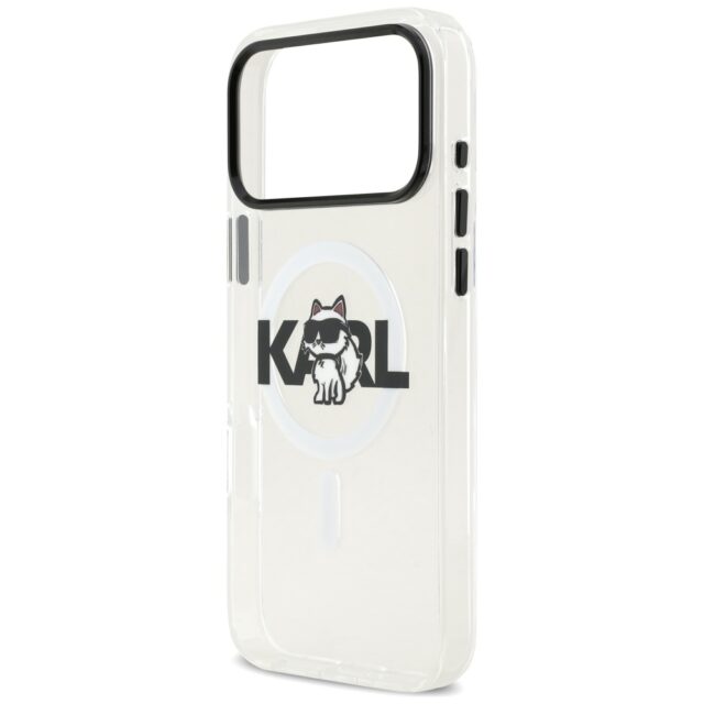 Karl Lagerfeld IML Choupette Sketch Logo MagSafe Case for iPhone 17 Pro Max Clear - imagine 6