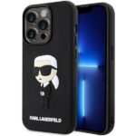 Karl Lagerfeld KLHCP14L3DRKINK iPhone 14 Pro 6.1" black hardcase Rubber Ikonik 3D
