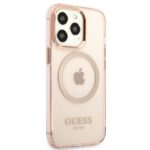 Guess GUHMP13XHTCMP iPhone 13 Pro Max 6,7" pink hard case Gold Outline Translucent MagSafe - imagine 4