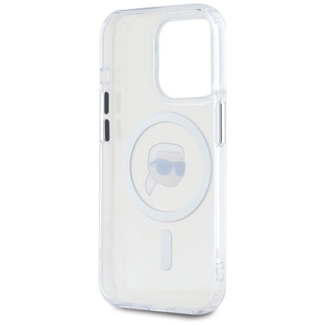 Case Karl Lagerfeld IML Metal Karl Head MagSafe for iPhone 15 Pro Max white - imagine 7
