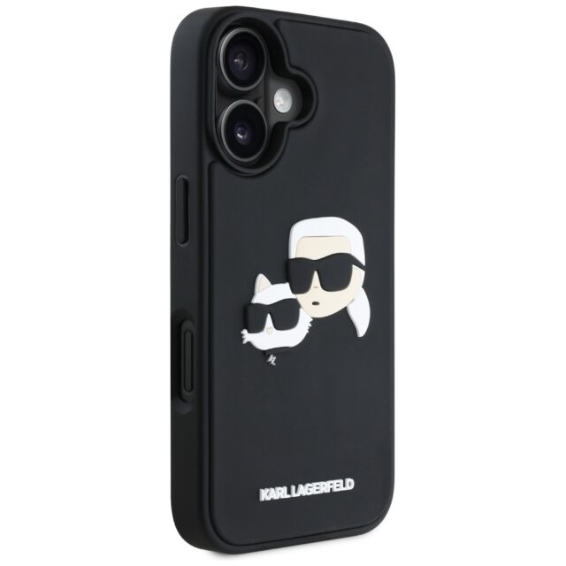Case Karl Lagerfeld HC 3D Rubber Double Heads for iPhone 16 black - imagine 4