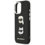 Karl Lagerfeld FW Grained Karl & Choupette Heads Pins & Logo Case for iPhone 17 Black - imagine 6