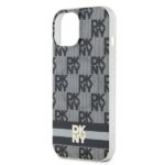 DKNY DKHMP15SHCPTSK iPhone 15 / 14 / 13 6.1 inch black hardcase IML Checkered Mono Pattern & Printed - imagine 6