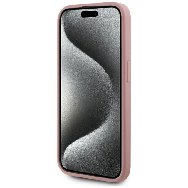Case Karl Lagerfeld Wrinkled Metal Signature for iPhone 15 Pro Max pink - imagine 5