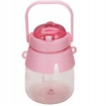 Extralink | Bottle for school, kindergarten | water bottle, with straw, strap, 1L, pink - imagine 5