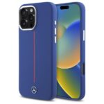 Mercedes MEHMP16X23SUMRV iPhone 16 Pro Max 6.9" navy hardcase Silicone Red Stripe MagSafe