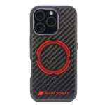 Audi Carbon Fiber Sport Red CircleMagSafe iPhone 16 Pro 6.3" black hardcase AUS-TPUPCMIP16P-R