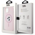 Case Karl Lagerfeld Silicone Karl&Choupette MagSafe for iPhone 15 pink - imagine 8