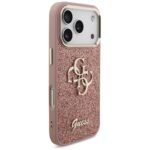 Guess Fixed Glitter Big 4G Metal Frame Case for iPhone 17 Pro Pink - imagine 4