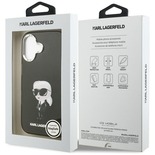 Karl Lagerfeld IML Aquarelle Karl & Logo MagSafe Case for iPhone 17 Black - imagine 8