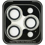 Camera lens glass Guess Rhinestone for iPhone 16 Pro / 16 Pro Max gold - imagine 2