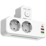 Beline power strip with LED backlight 2xUSB-A/USB-C/2xAC white