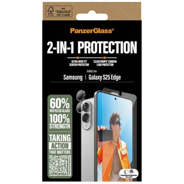 Protective Set PanzerGlass Hoops+UWF 2-in-1 Glass+Lens for Samsung Galaxy S25 Edge - imagine 4
