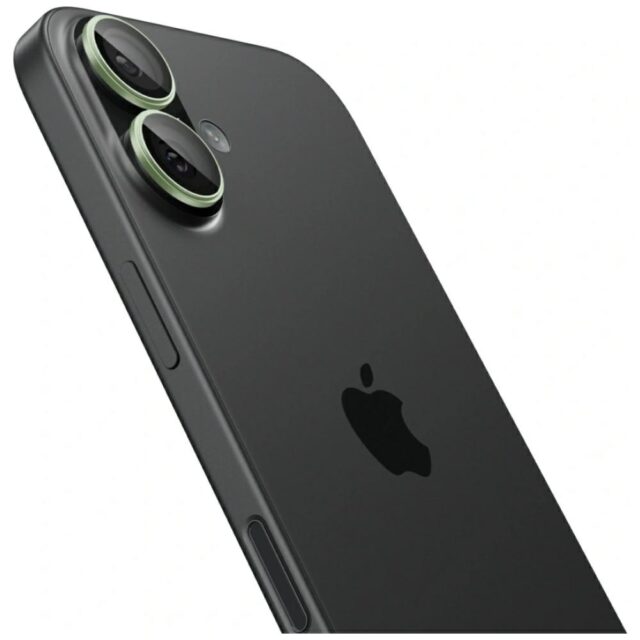 Spigen Optik Pro Glas.TR "EZ FIT" Camera Protector 2pcs for iPhone 17 / 16 / 16 Plus green - imagine 3