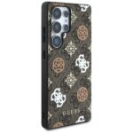 Case Guess 4G Printed Colored Peony Pattern MagSafe to Samsung Galaxy S25 Ultra brown - imagine 4