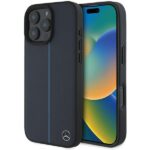Mercedes MEHMP16X23RURBV iPhone 16 Pro Max 6.9" navy hardcase MB Blue Line Leather MagSafe