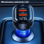 USAMS car charger 2xUSB+1xUSB-C 80W Fast Charge blue CC159CC02 (US-CC159) - imagine 7