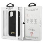 Guess GUHCP13MLSLMGBK iPhone 13 / 14 / 15 6.1" black hardcase Silicone Script Gold Logo - imagine 6