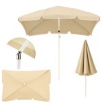 Black Forest Folding Garden Umbrella, 2m Beige