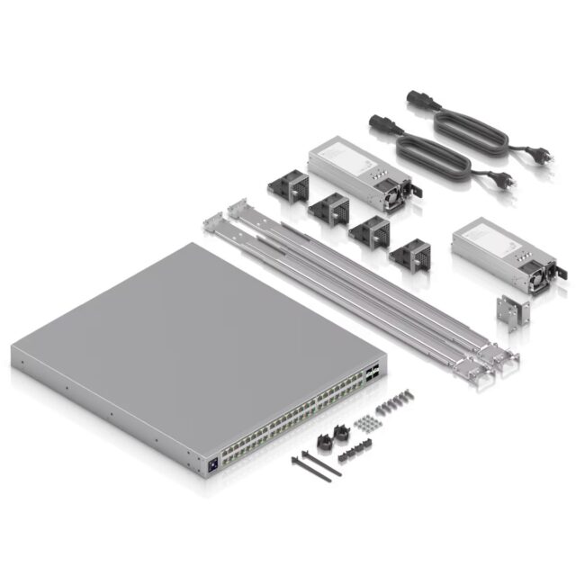 Ubiquiti ECS-48-PoE (2150W) | Switch | Etherlighting™, 16x 2.5 GbE RJ45, 32x 10 GbE RJ45, 4x SFP28, 2x QSFP28, L3, PoE+++ - imagine 6