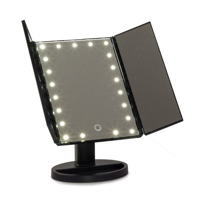 Extralink | Makeup mirror | with magnification, black, extendable, illuminated, with stand - imagine 3