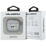 Karl Lagerfeld Monogram Karl Head Case for AirPods 4 Silver - imagine 3