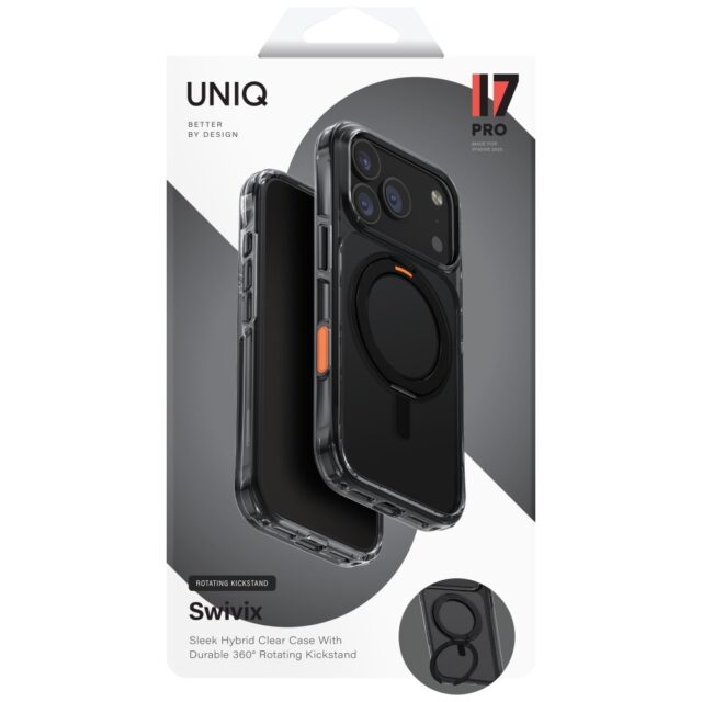 UNIQ Swivix Case for iPhone 17 Pro 360 Rotating Kickstand Black - imagine 6