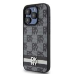DKNY DKHCP15LPCPTSSK iPhone 15 Pro 6.1 inch black hardcase Leather Checkered Mono Pattern & Printed - imagine 2