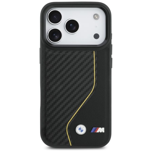 Case BMW M Carbon Line & Logo MagSafe for iPhone 17 Pro yellow - imagine 3