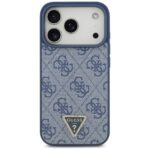 Guess Leather 4G Triangle Strass MagSafe case for iPhone 17 Pro blue - imagine 3