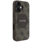 Case Guess 4G Circle Classic Logo MagSafe for iPhone 16 brown - imagine 4