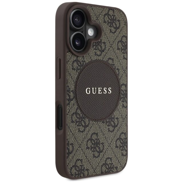Case Guess 4G Circle Classic Logo MagSafe for iPhone 16 brown - imagine 4