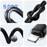 Cable USAMS KY Series US-SJ694 2.4A Lightning to USB-A 2m white - imagine 8