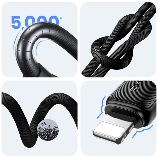 Cable USAMS KY Series US-SJ694 2.4A Lightning to USB-A 2m white - imagine 8