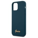 Guess GUHCP12MLSLMGBL iPhone 12/12 Pro 6,1" blue hardcase Metal Logo Script - imagine 6