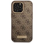 Guess GUHMP14XU4GPRW iPhone 14 Pro Max 6,7" brown hard case 4G Logo Plate MagSafe - imagine 3
