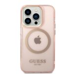 Guess GUHMP14LHTCMP iPhone 14 Pro6,1" pink hard case Gold Outline Translucent MagSafe - imagine 3