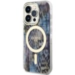 Guess GUHMP14XHLEOPWB iPhone 14 Pro Max 6.7" blue hardcase Leopard MagSafe - imagine 2
