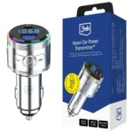 3MK Hyper Car Power Transmitter 48W QC PD PPS USB-C/USB-A with Audio Transmitter Silver