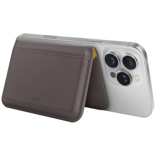 Magnetic RFID wallet UNIQ Lyden DS stand phone gray - imagine 3