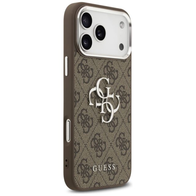 Case Guess 4G Big 4G Classic Logo for  iPhone 17 Pro Max brown silver - imagine 4