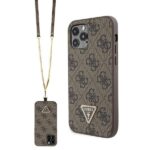 Guess GUHCP12MP4TDSCPW iPhone 12 / 12 Pro 6.1" brown hardcase Crossbody 4G Metal Logo