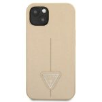 Guess GUHCP13SPSATLE iPhone 13 mini 5,4" beige hardcase SaffianoTriangle Logo - imagine 3